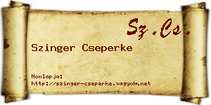 Szinger Cseperke névjegykártya